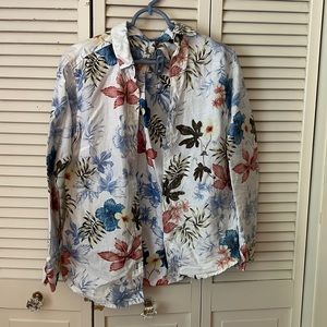 Tommy Bahama linen hawaiin print shirt